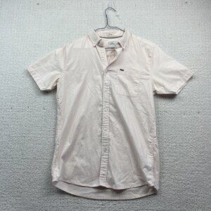 Rip Curl Shirt Casual Button-Up Short Sleeve Men Size S Standard Fit Light Pink